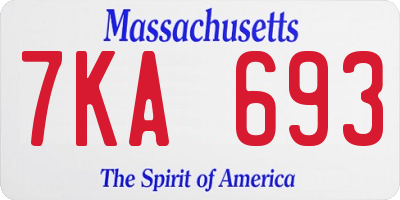 MA license plate 7KA693