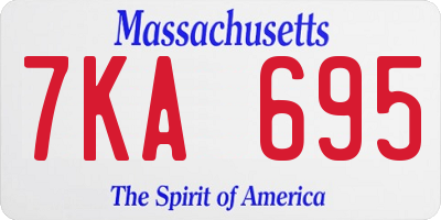 MA license plate 7KA695