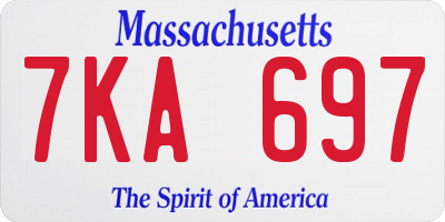 MA license plate 7KA697