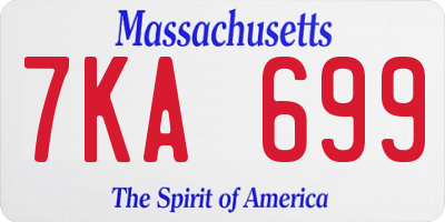 MA license plate 7KA699