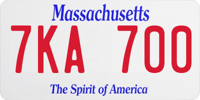 MA license plate 7KA700