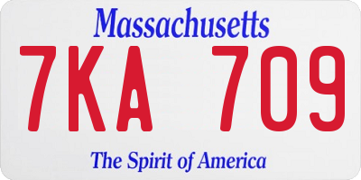 MA license plate 7KA709