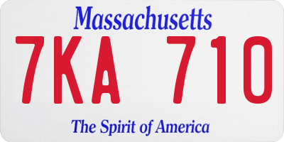 MA license plate 7KA710