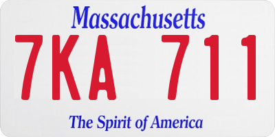 MA license plate 7KA711