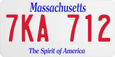 MA license plate 7KA712