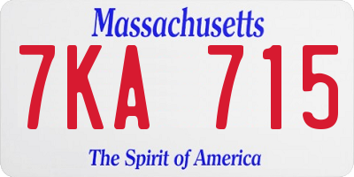 MA license plate 7KA715