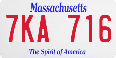 MA license plate 7KA716