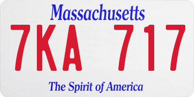 MA license plate 7KA717