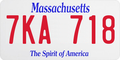 MA license plate 7KA718