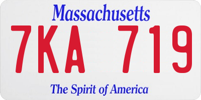 MA license plate 7KA719