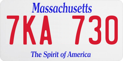 MA license plate 7KA730