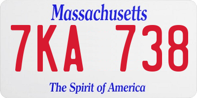 MA license plate 7KA738