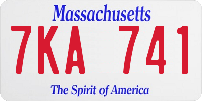 MA license plate 7KA741