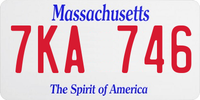 MA license plate 7KA746