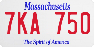 MA license plate 7KA750