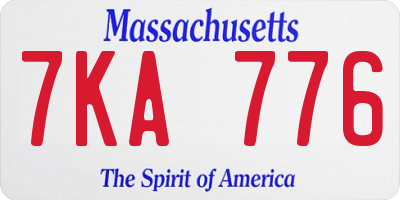 MA license plate 7KA776