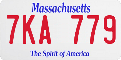 MA license plate 7KA779