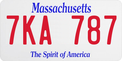 MA license plate 7KA787