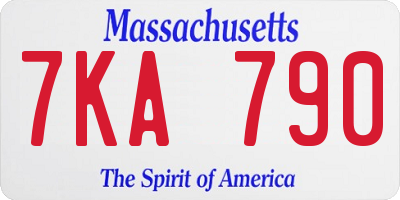 MA license plate 7KA790