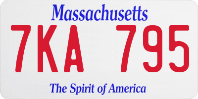MA license plate 7KA795