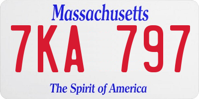 MA license plate 7KA797
