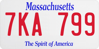 MA license plate 7KA799