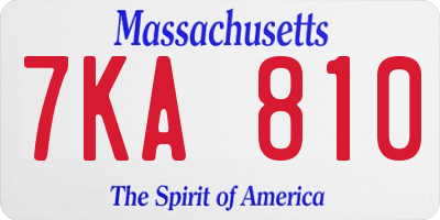 MA license plate 7KA810