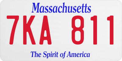 MA license plate 7KA811