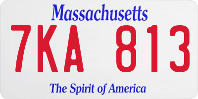 MA license plate 7KA813