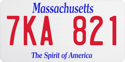 MA license plate 7KA821