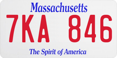 MA license plate 7KA846