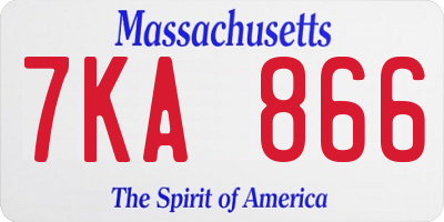 MA license plate 7KA866