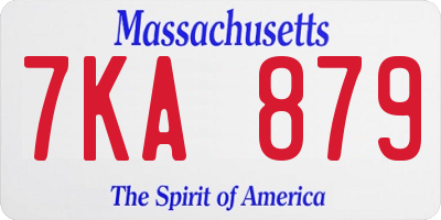 MA license plate 7KA879