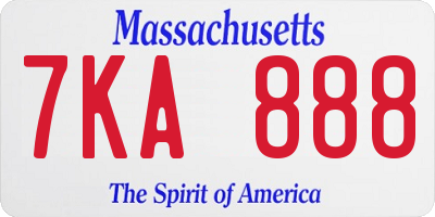 MA license plate 7KA888