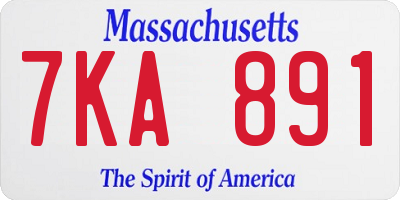 MA license plate 7KA891