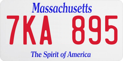 MA license plate 7KA895