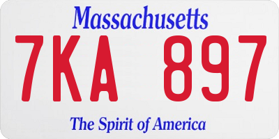 MA license plate 7KA897