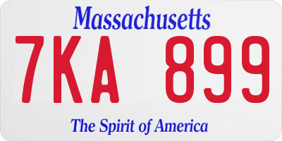 MA license plate 7KA899