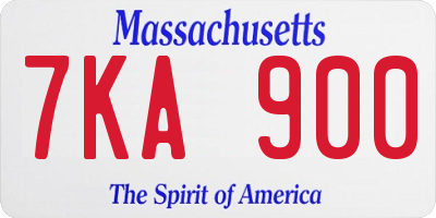 MA license plate 7KA900