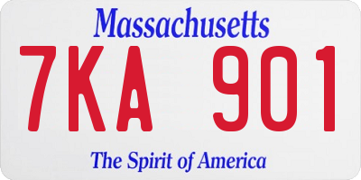 MA license plate 7KA901