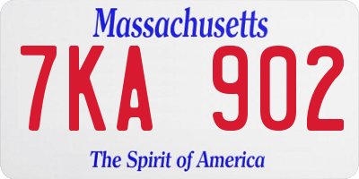 MA license plate 7KA902