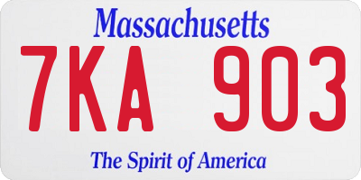 MA license plate 7KA903