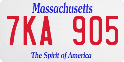 MA license plate 7KA905