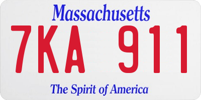 MA license plate 7KA911