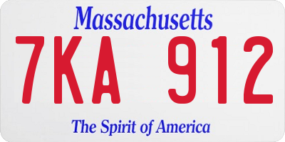 MA license plate 7KA912