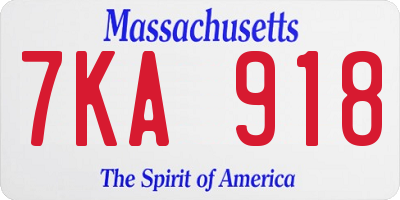MA license plate 7KA918