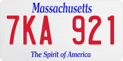 MA license plate 7KA921