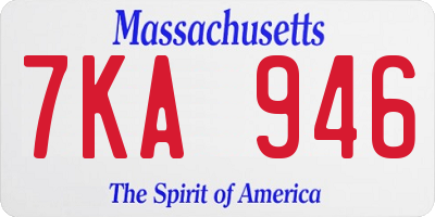 MA license plate 7KA946