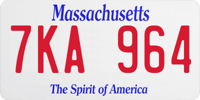 MA license plate 7KA964
