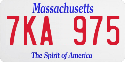 MA license plate 7KA975